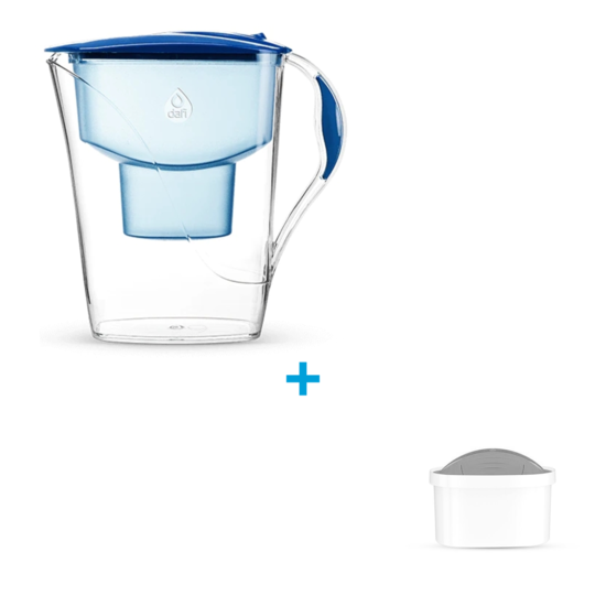 Filtračná kanvica Dafi Luna Unimax (modrá) + vložka Dafi Unimax Protect + (na tvrdú vodu), 12 ks